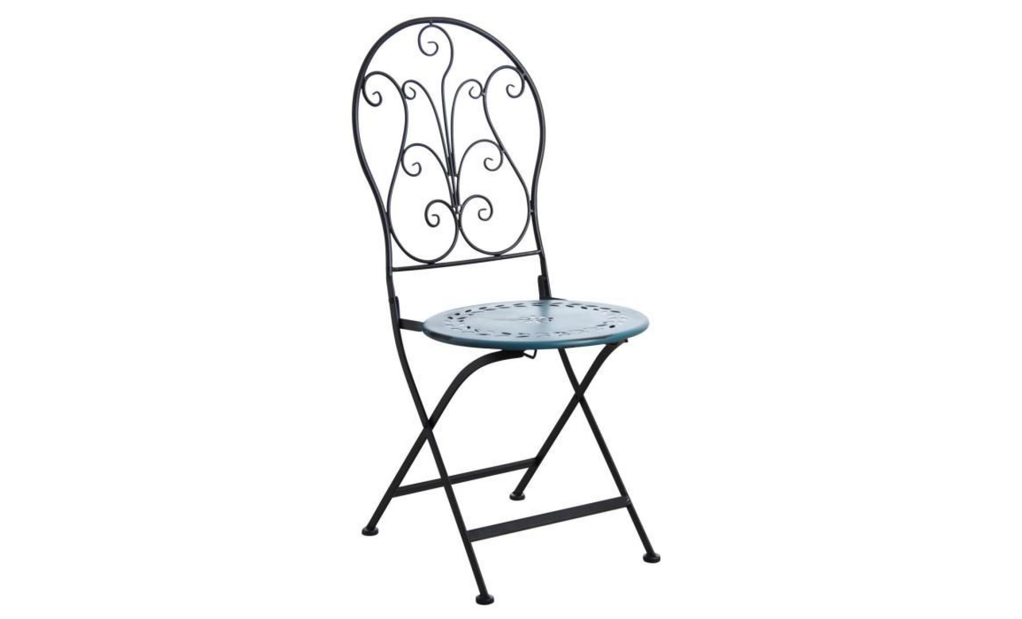 chaise de terrasse pliante bleue