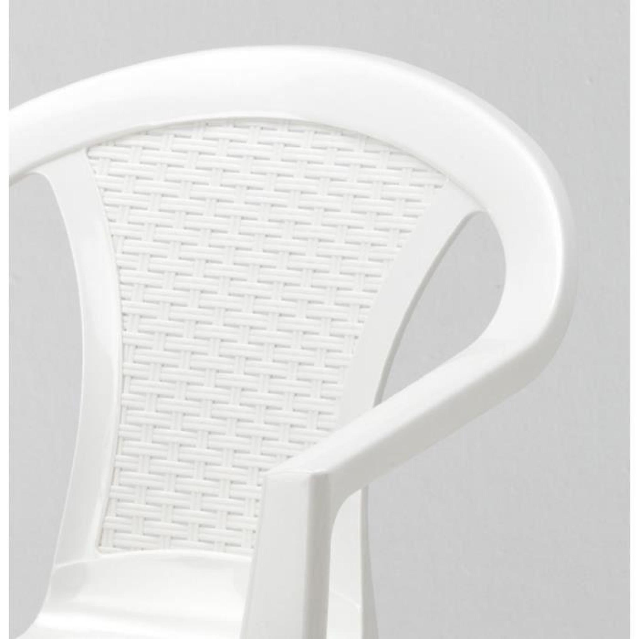 Chaises blanc en Poly rotin plastique resine empilables cafè bar bistrot 45 pcs pas cher