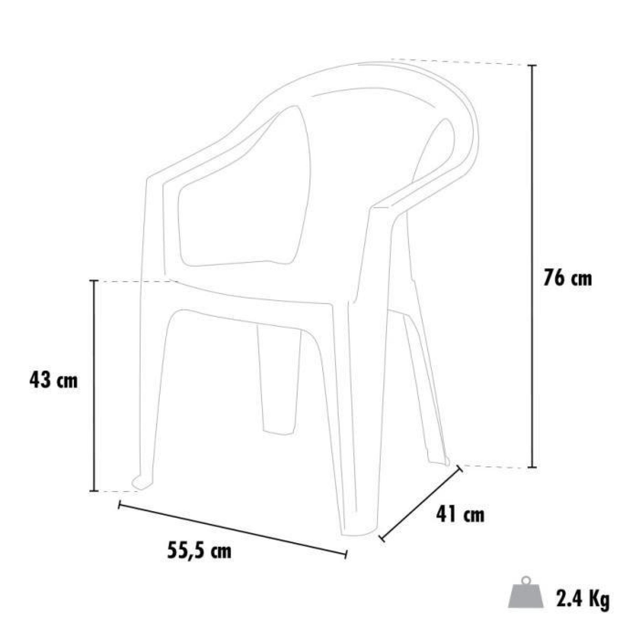 Chaises blanc en Poly rotin plastique resine empilables cafè bar bistrot 45 pcs pas cher