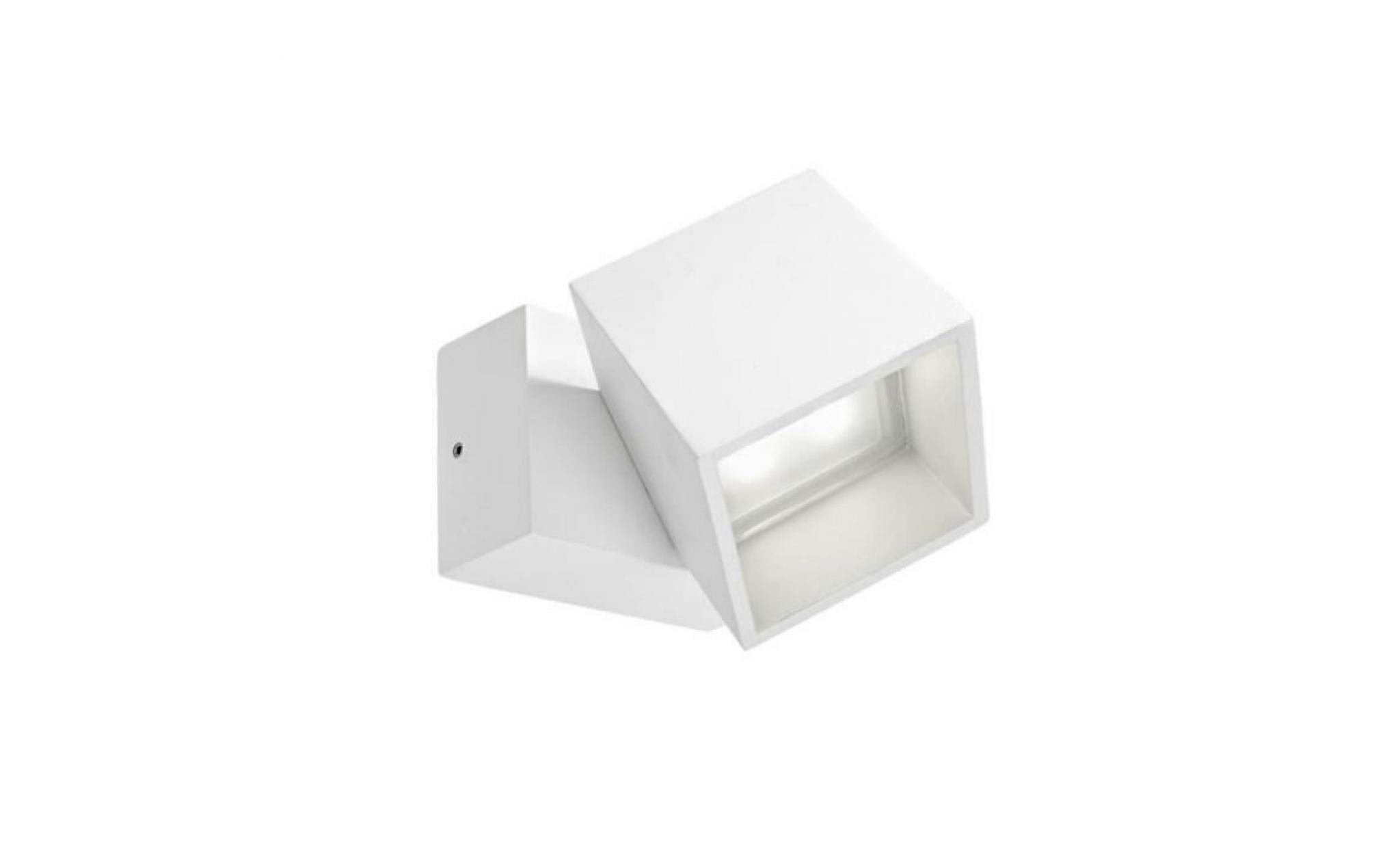 leds c4   applique extérieure carrée pivotable cubus led ip65   blanc 13 cm