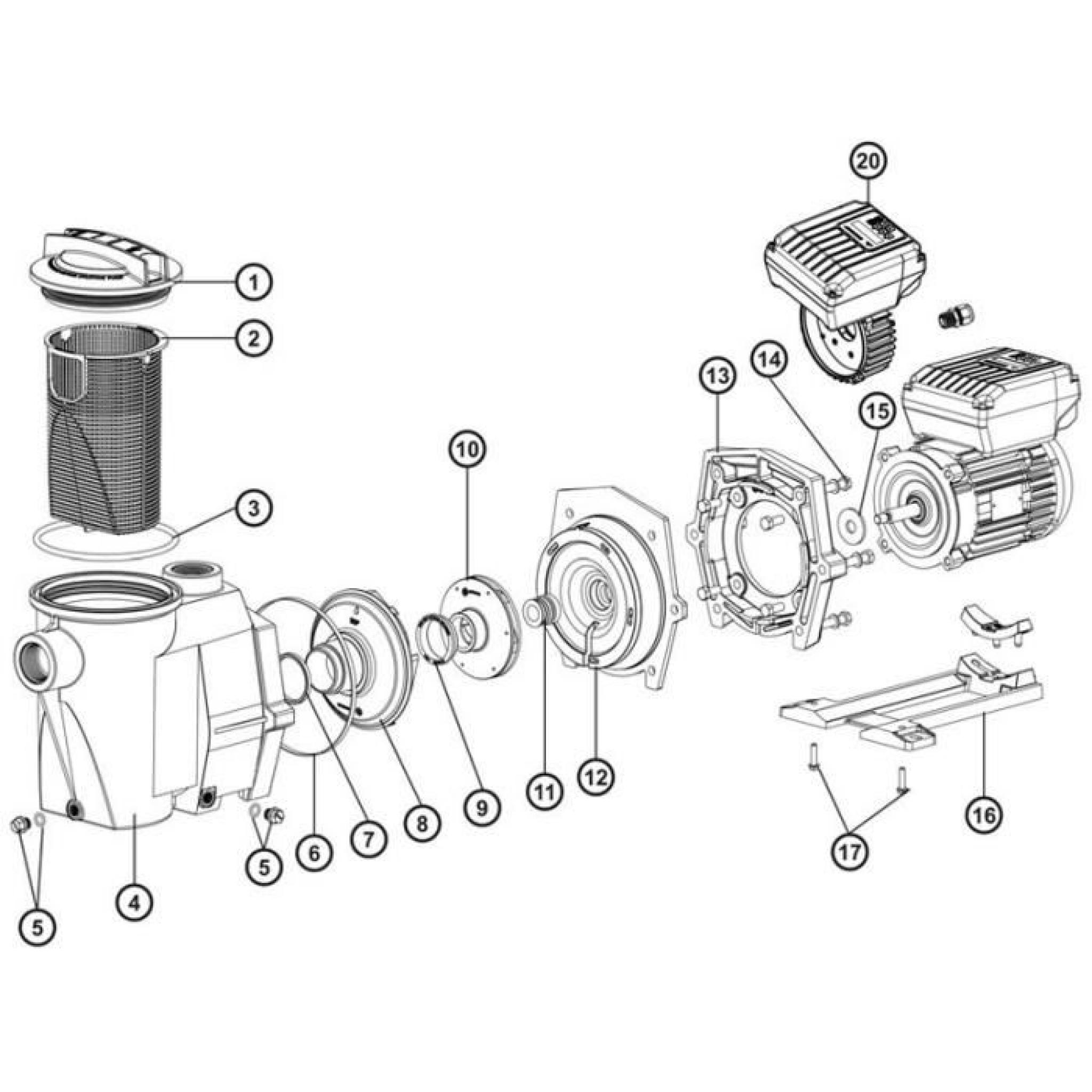 N°12 - Plateau de fermeture pour pompe de filtration POWER-FLO modèle SP1705/SP1710/SP1775 et SP1516