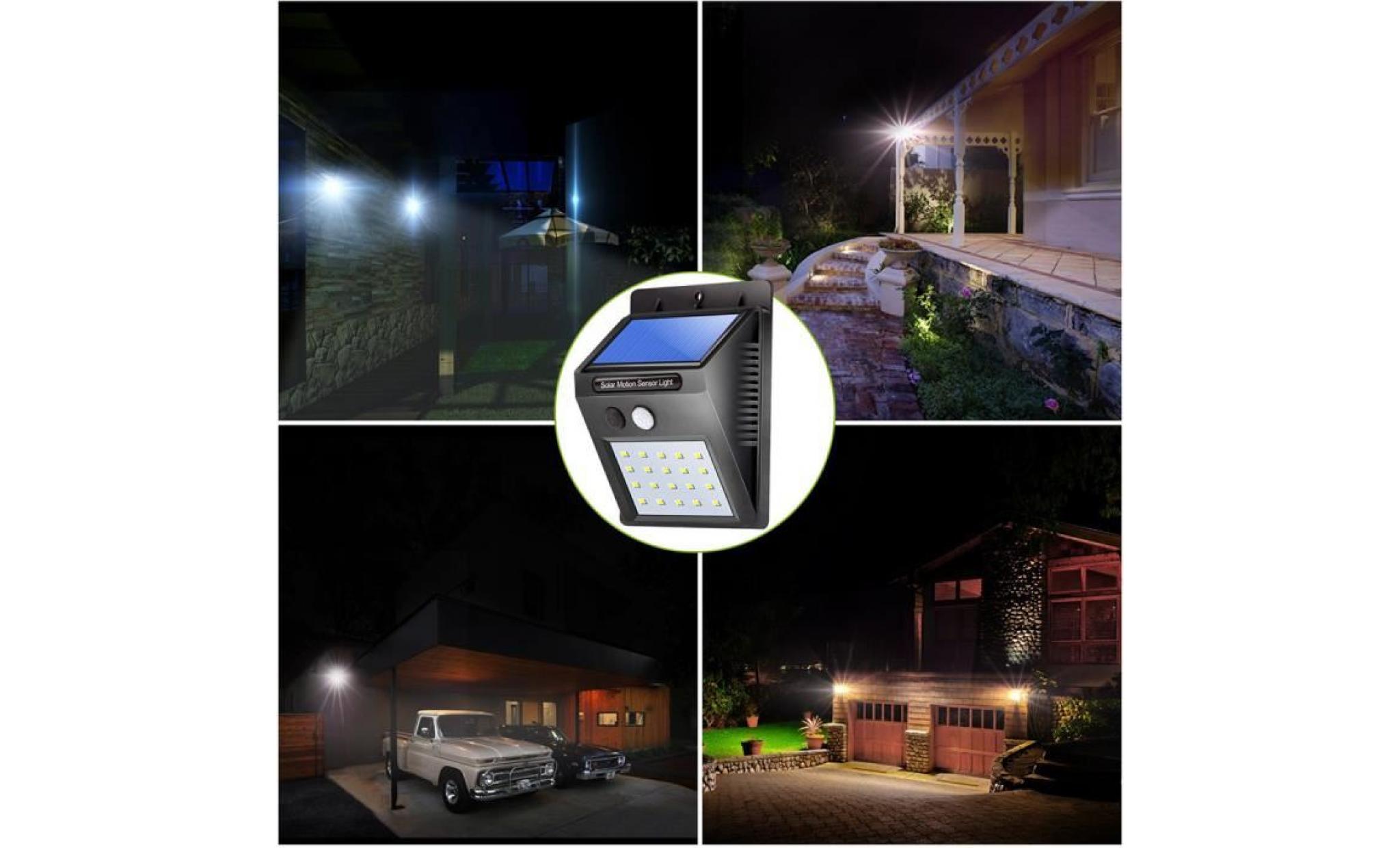 novatech 1.2v 20led lumières solaires Étanche ip65 capteur de mouvement pour chemin de jardin patio applique extÉrieure