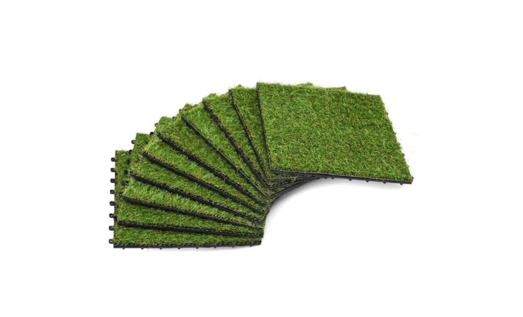 p30  carreau de gazon artificiel 10 pcs 30 x 30 cm vert