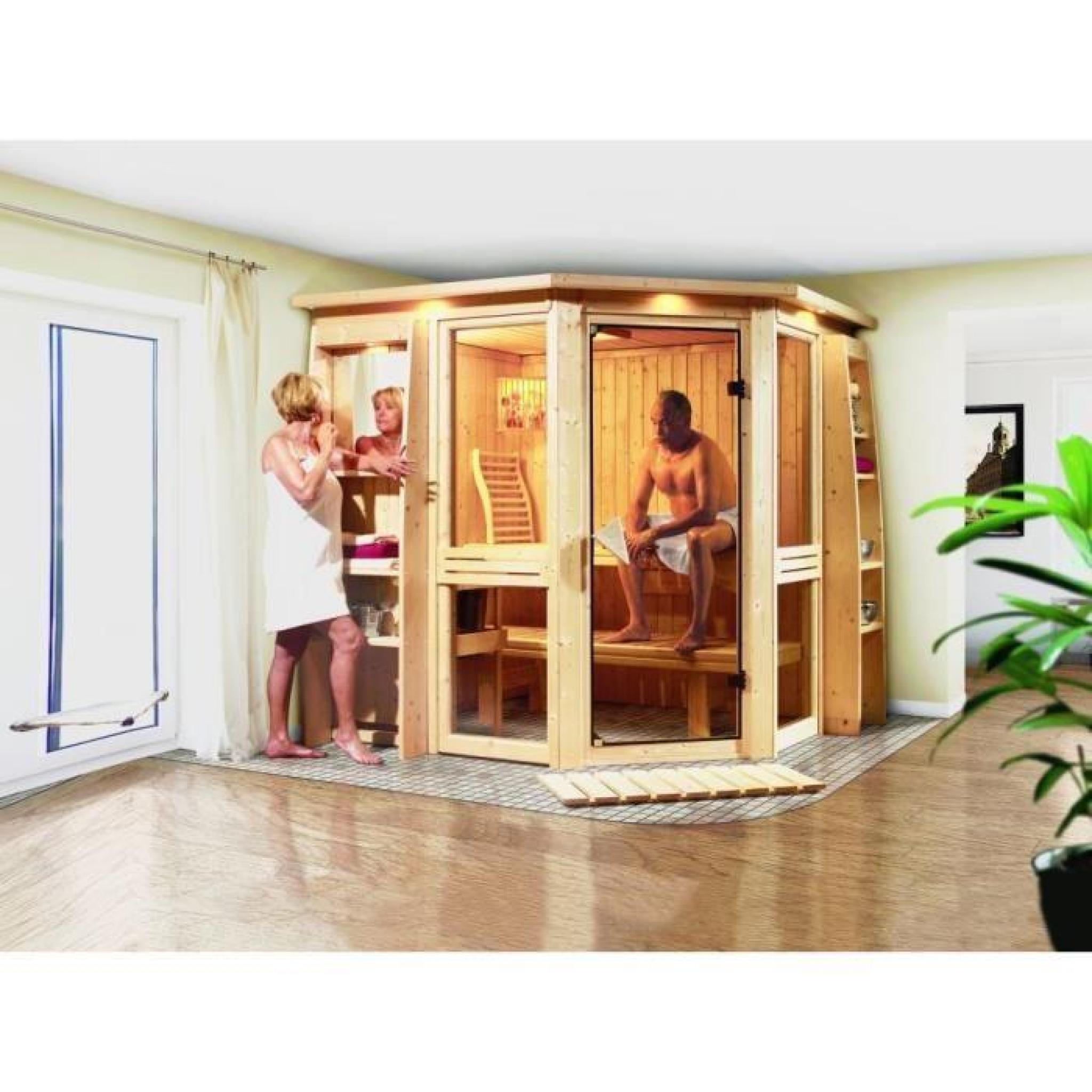 Sauna Traditionnel 68 mm avec Couronne AMELIA 1 196 cm x 170 cm x 198 cm