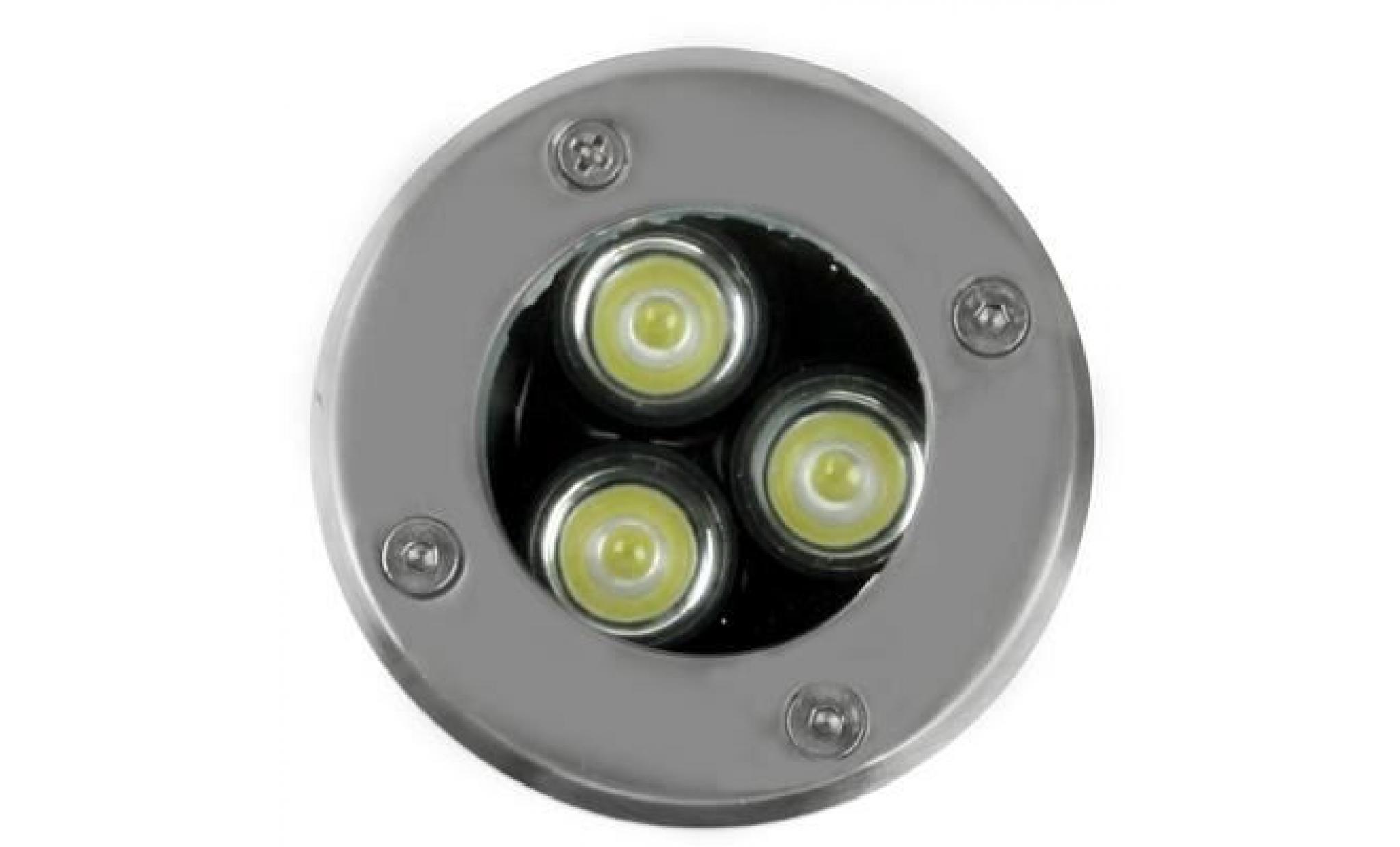 spot led enterré lumière blanche 3w enterrée par 3w cc 12v pas cher