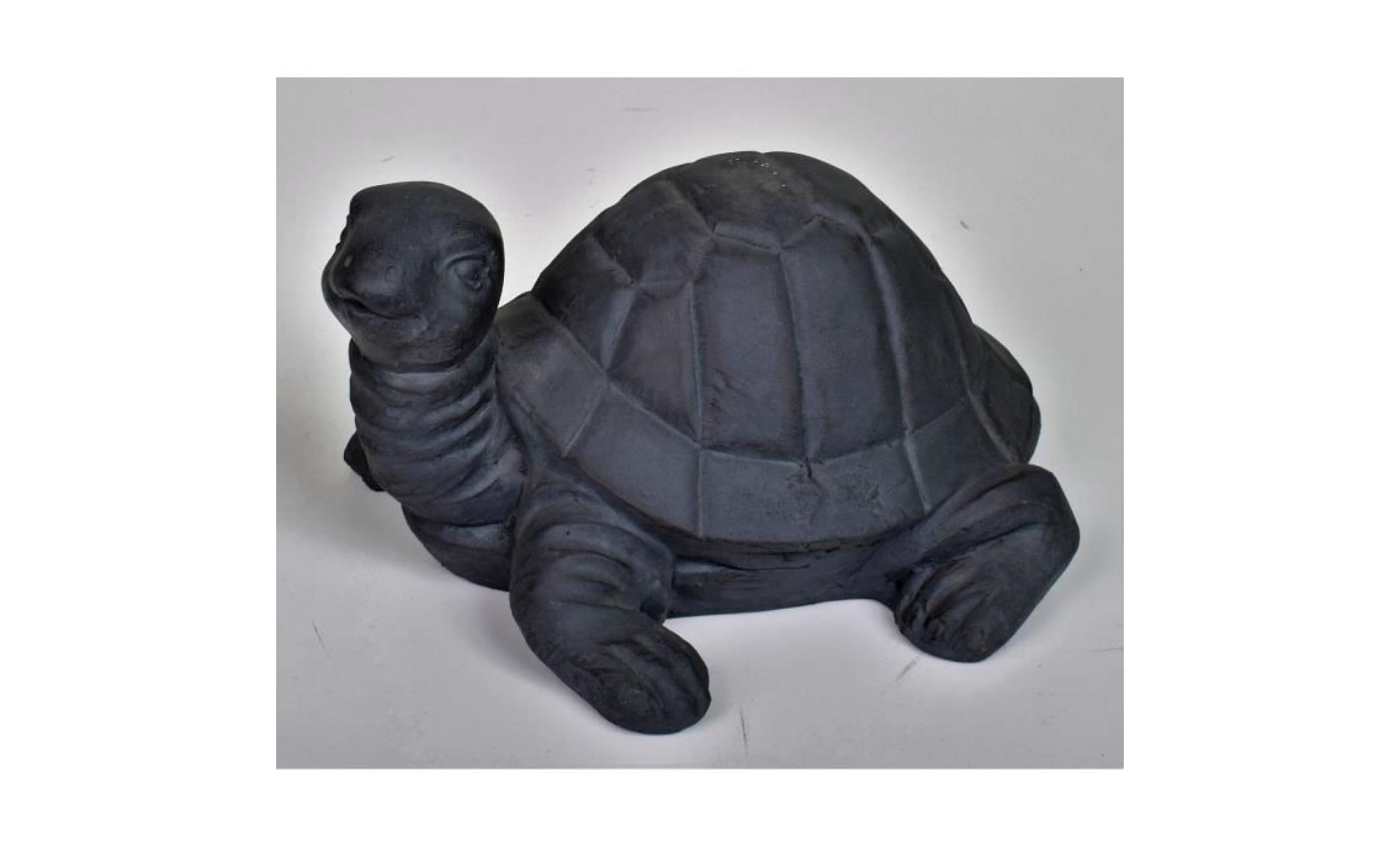 statue tortue en polyrésine   32x27xh28cm   gris   déco de jardin