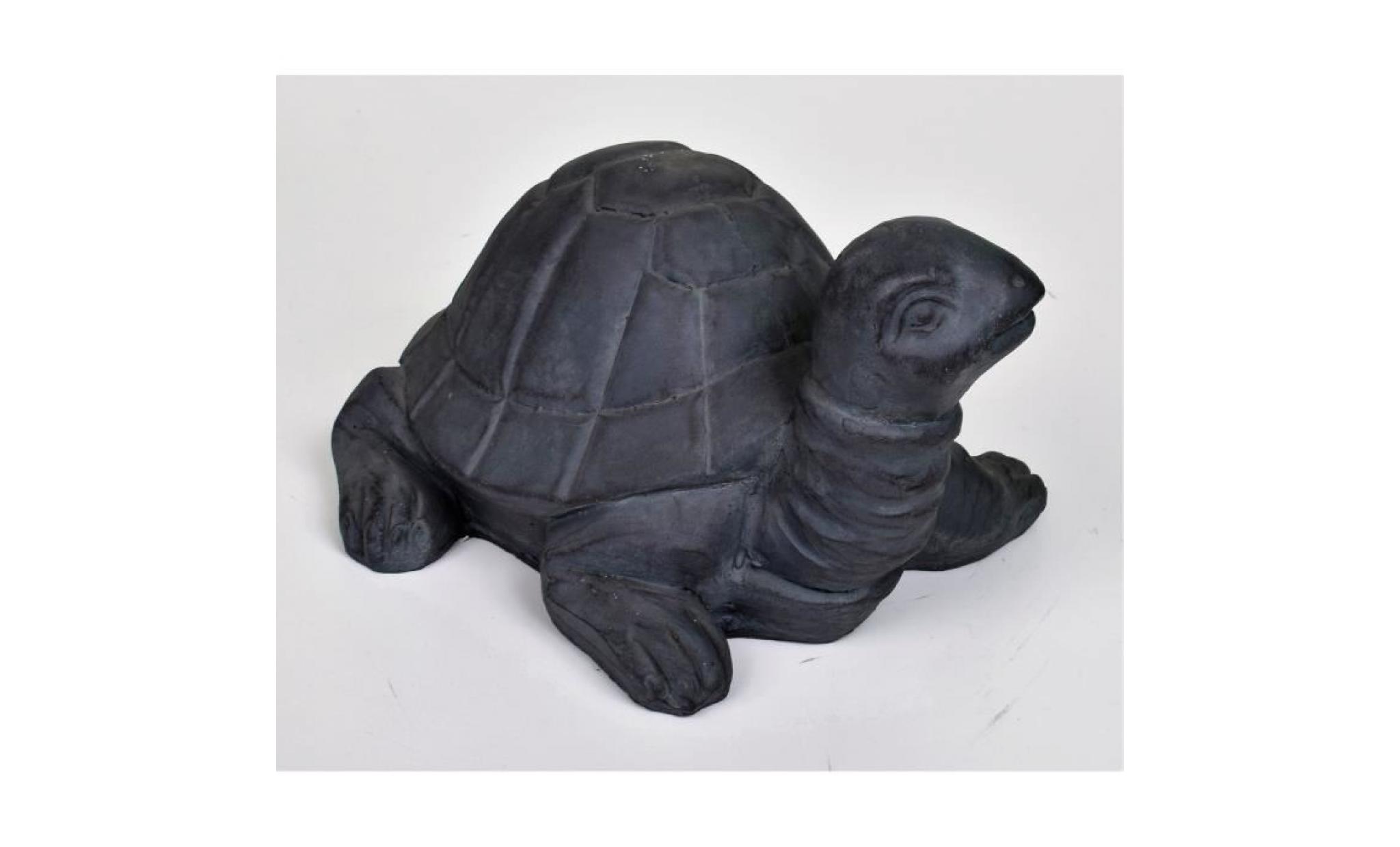 statue tortue en polyrésine   32x27xh28cm   gris   déco de jardin pas cher