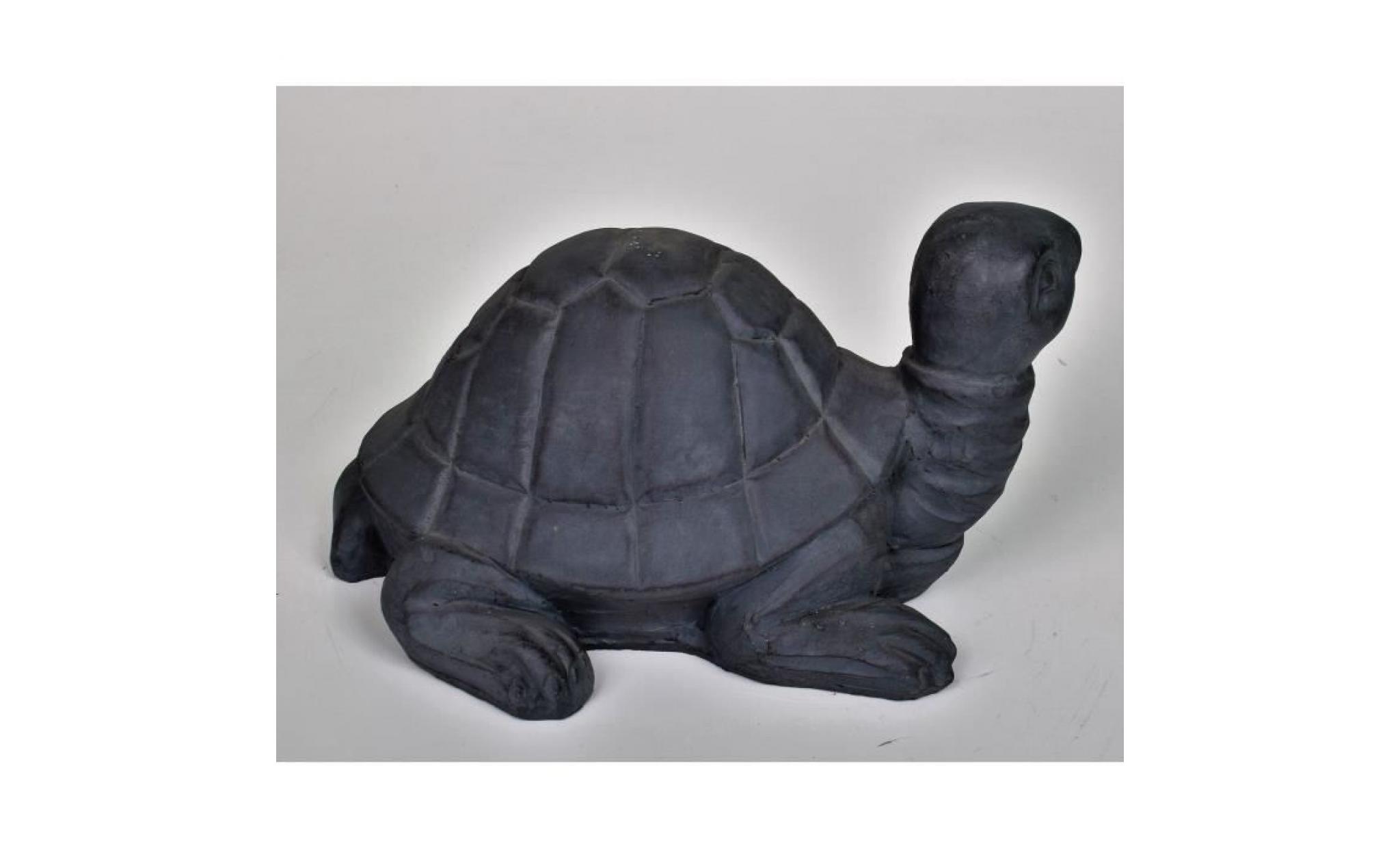 statue tortue en polyrésine   32x27xh28cm   gris   déco de jardin pas cher