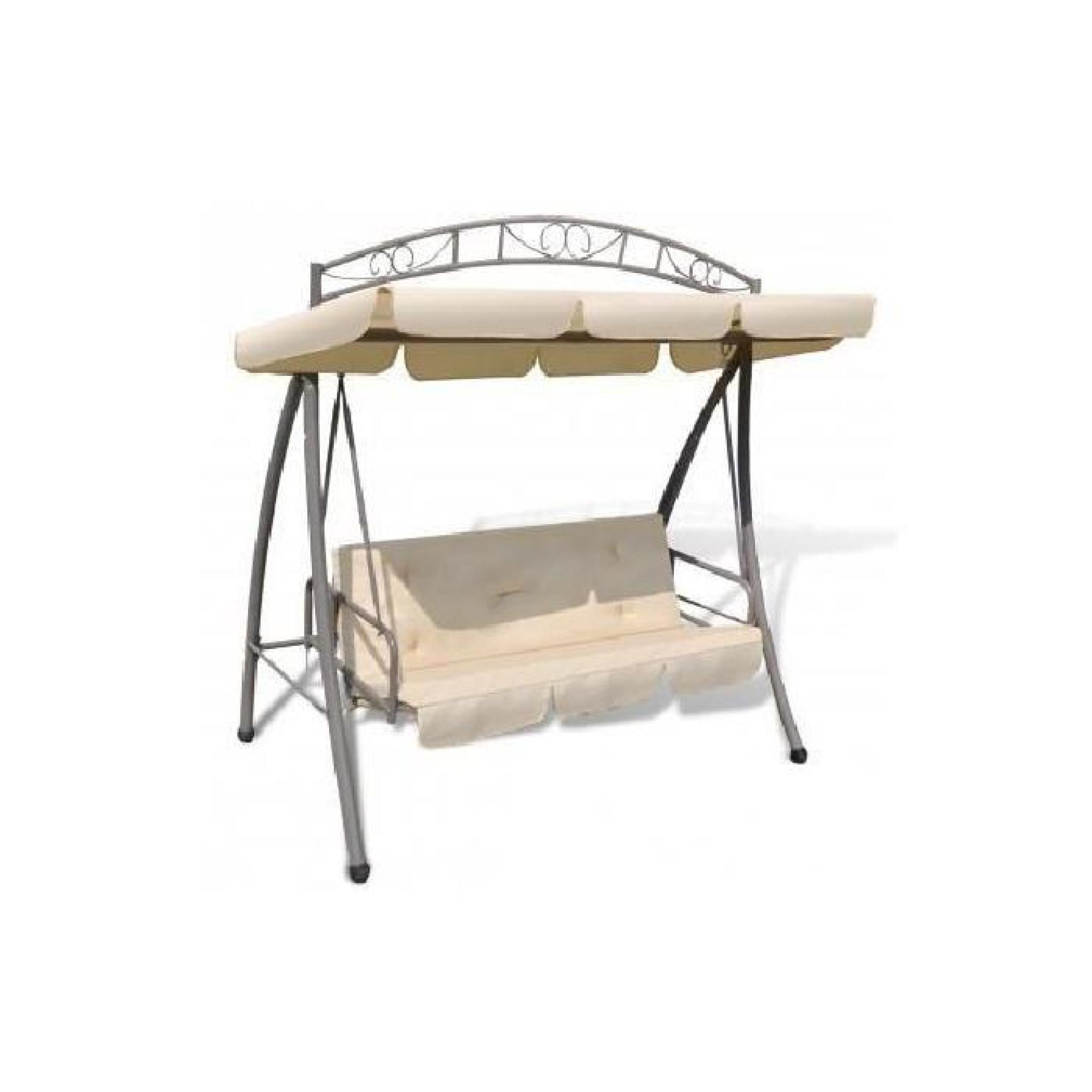 Balancelle balancoire hamac banc fauteuil de jardin bois de pin 2 places  charge max. 300kg