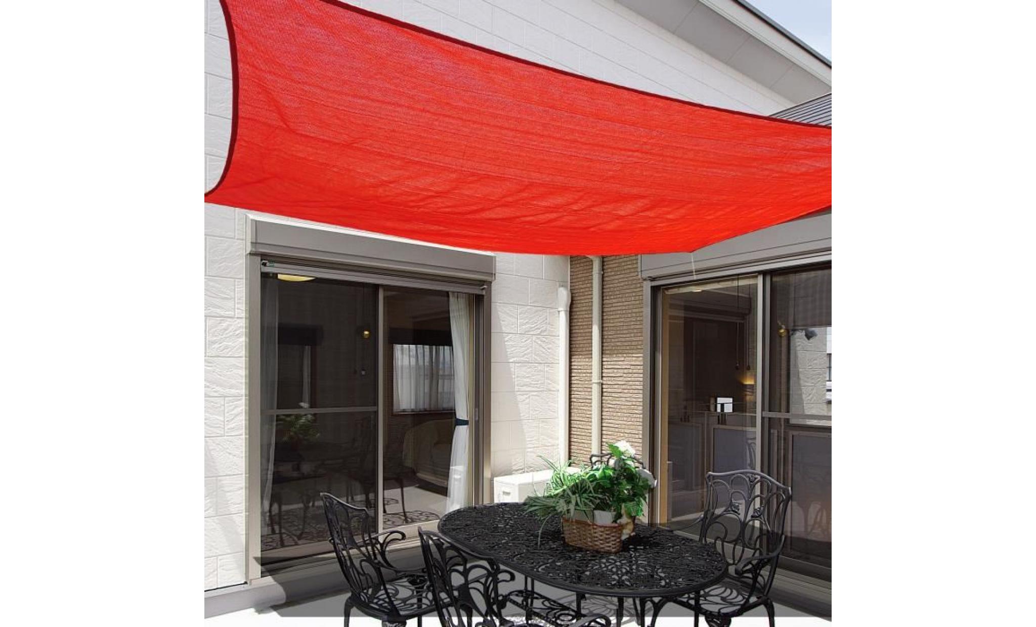 voile d’ombrage 3 x 4m sunprotect  rouge pas cher