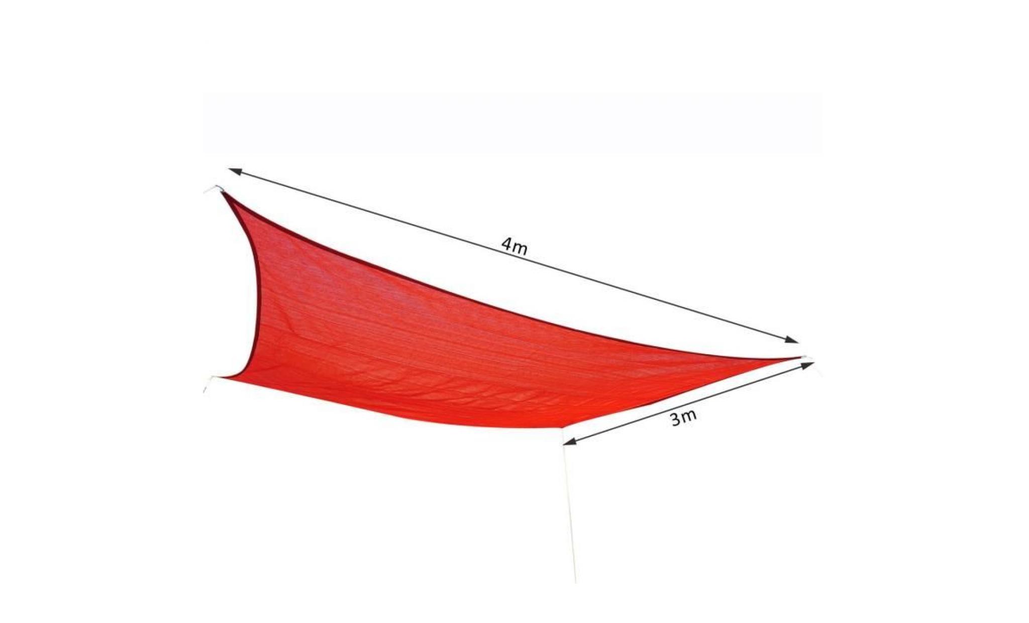 voile d’ombrage 3 x 4m sunprotect  rouge pas cher