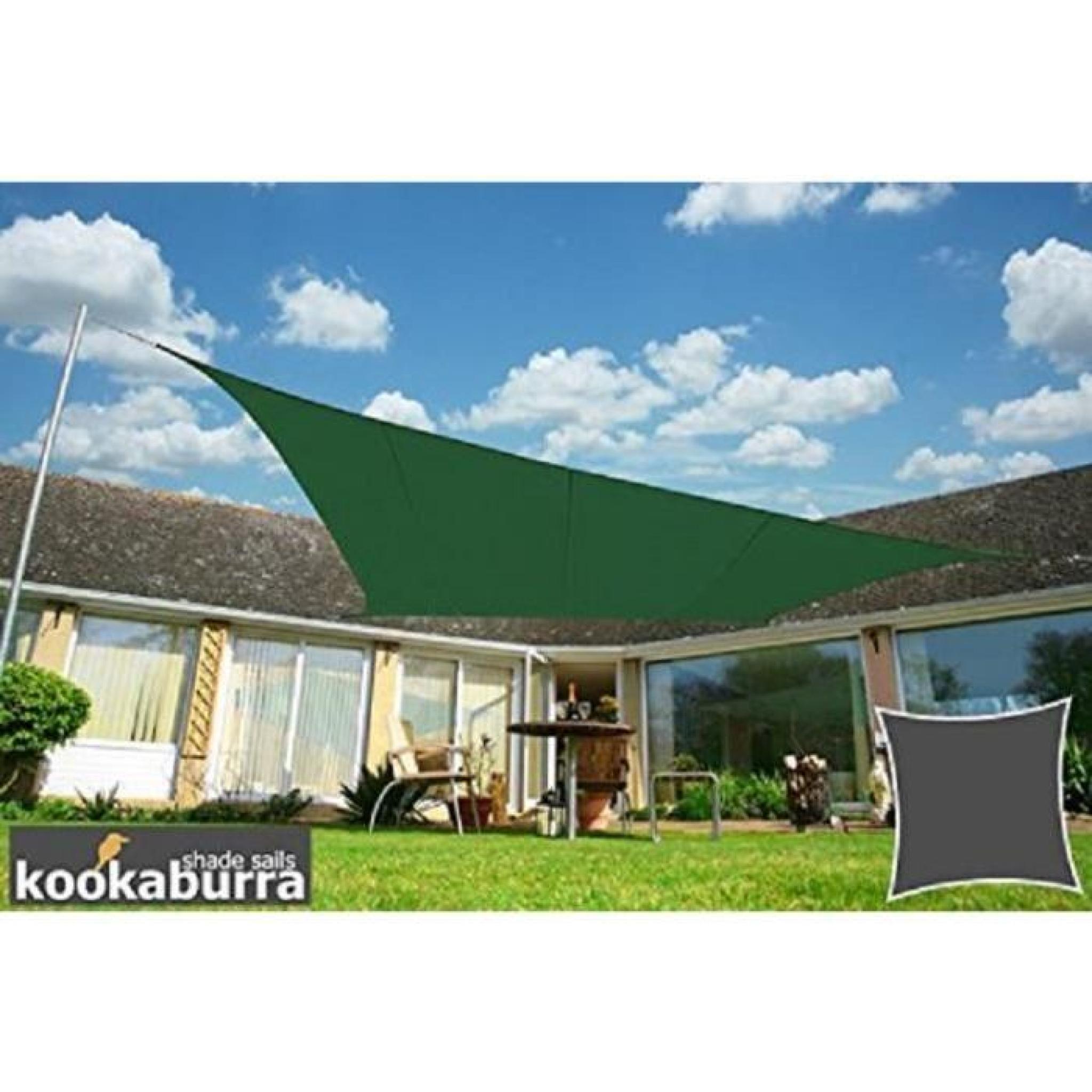 Voile d'Ombrage Vert Carré 3,6m - Déperlant - 140g/m2 - Kookaburra pas cher