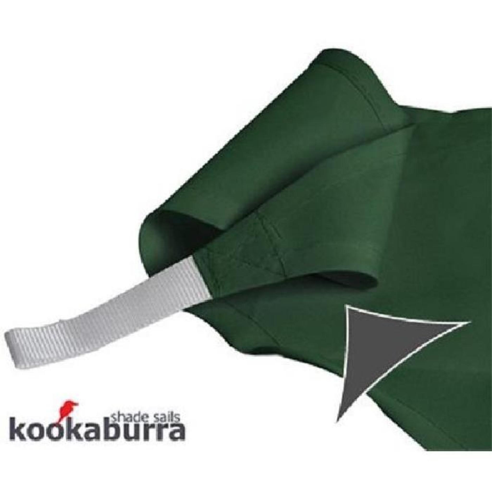 Voile d'Ombrage Vert Carré 3,6m - Déperlant - 140g/m2 - Kookaburra pas cher